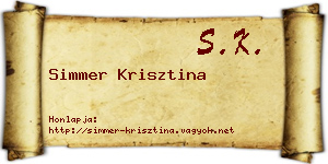 Simmer Krisztina névjegykártya