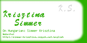 krisztina simmer business card